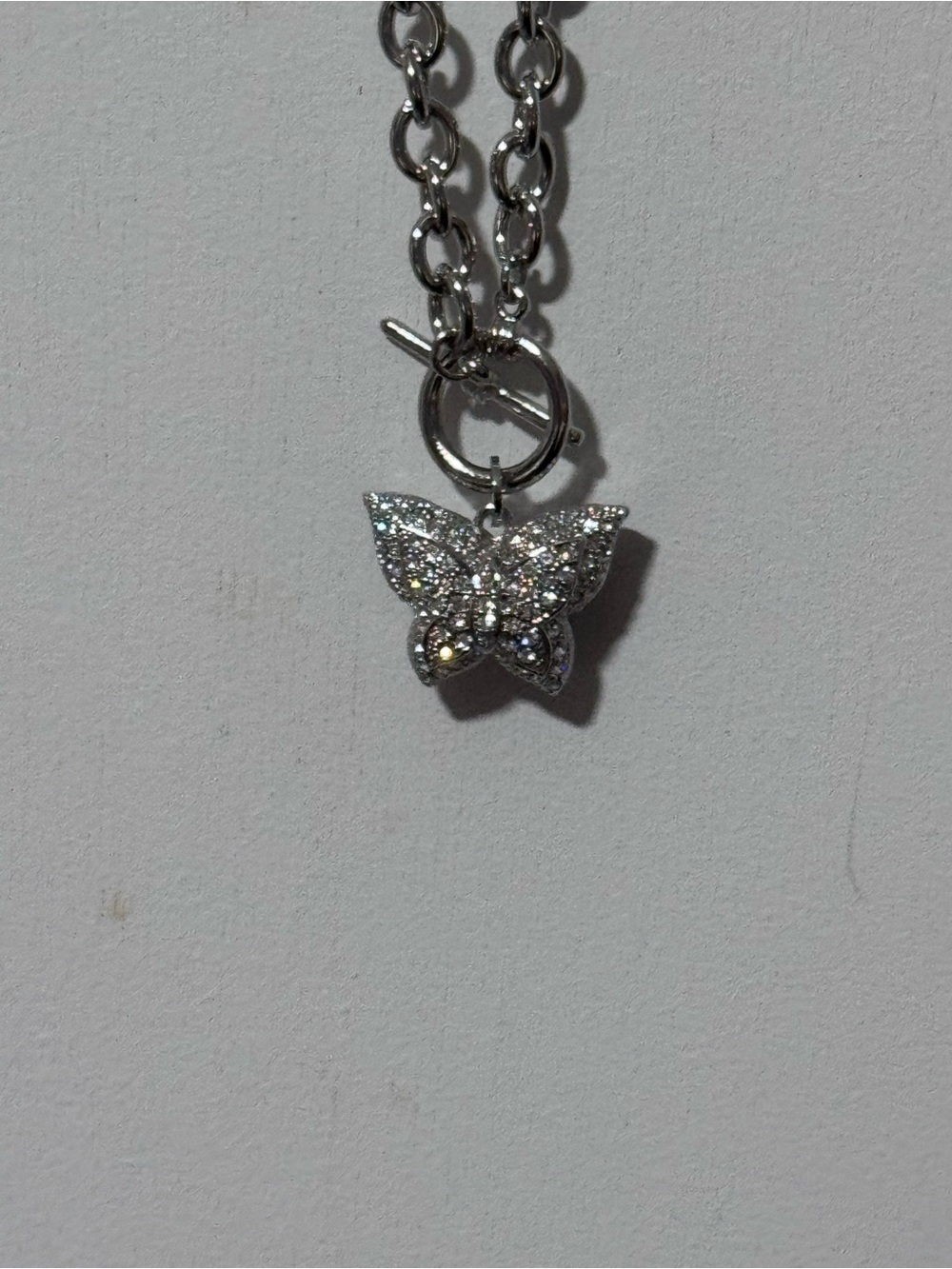 NWT Sparkling Silver Butterfly Pendant Necklace - Women Jewelry